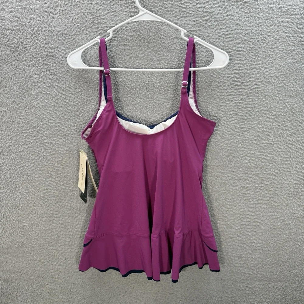 Profile By Gottex‎ Tankini Top Womens 40D Viola Standard Belle Curve Square Neck